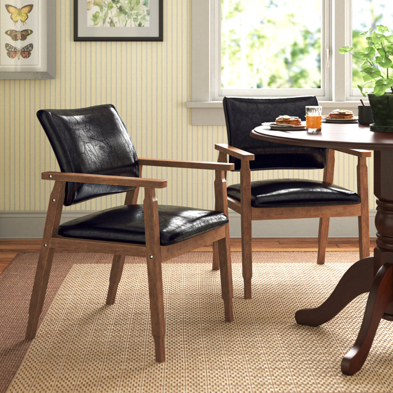 Andover Mills™ Salzer Upholstered Arm Chair in Black & Reviews Wayfair